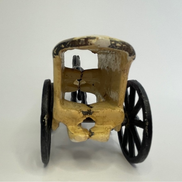 Vintage Cast Iron Horse Drawn Ice Delivery Carriage Wagon, Toy 7"L x 3"H - Picture 5 of 11